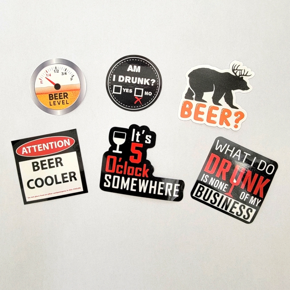 3 For $12 Beer Drinking Stickers - Lot of six (6)